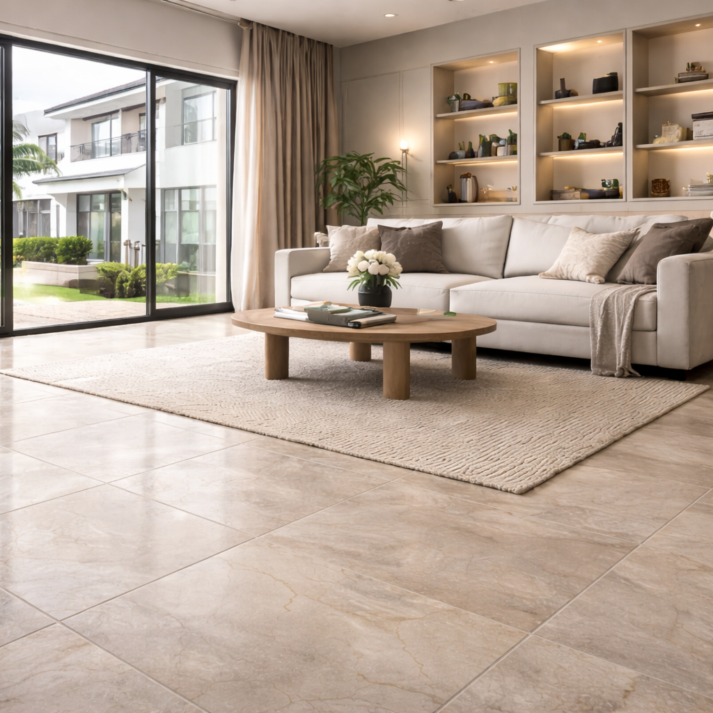대형 포맷 타일 (Large Format Tiles)<br>줄눈 최소화 | 고급 인테리어 | 고난이도 시공
